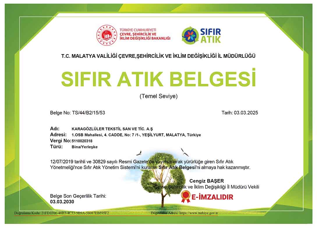 Sıfır Atık Belgesi